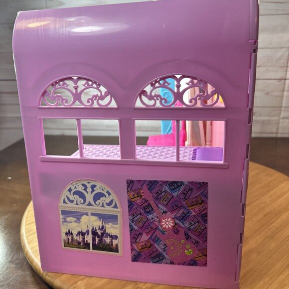 Mattel Barbie Folding House Playset Fold Go Travel Case Bedroom Bathroom Switch - Picture 7 of 10